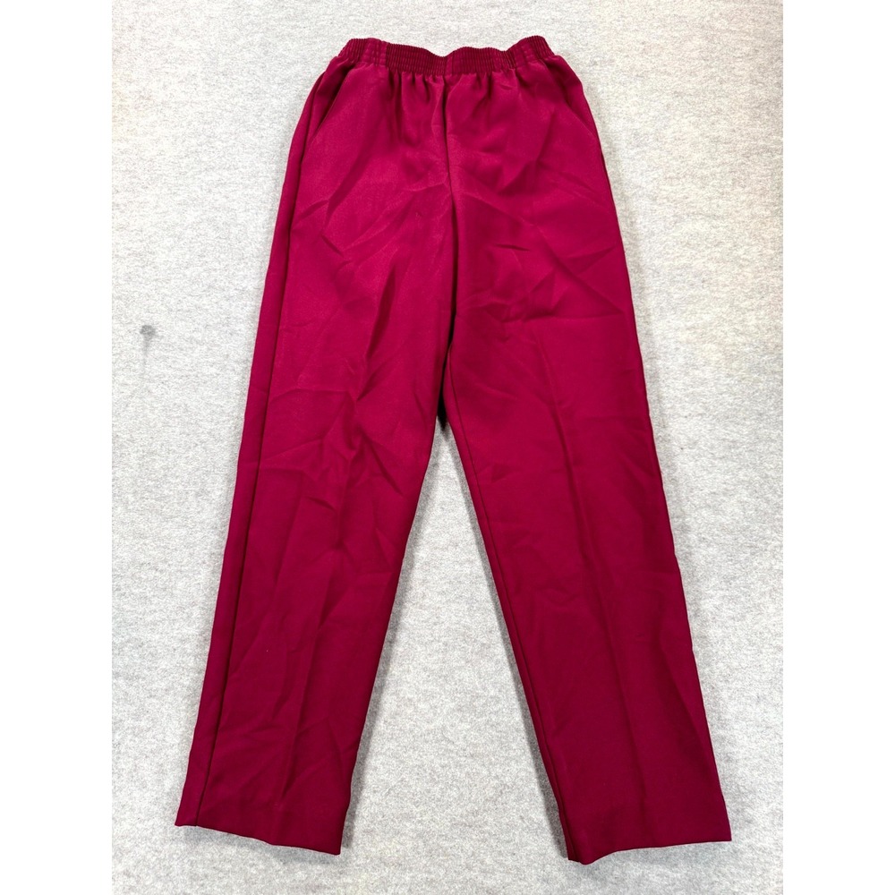 Donnkenny Classics Pull On Pants Womens 8 Plum High Rise Elastic Waist Formal